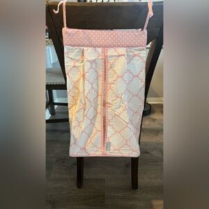 Trend Lab Hanging Diaper Storage Pink and White Geometric pattern